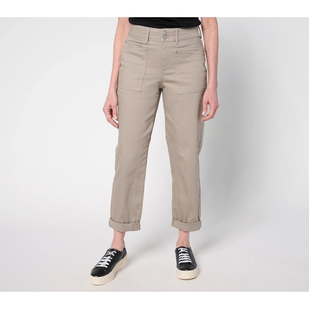 LOGO by Lori Goldstein Regular Color Straight Leg Ankle Jeans‎ Brown 24W